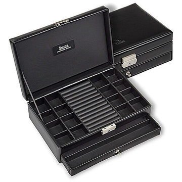 ring and collectors tray black exclusive / black (leather)