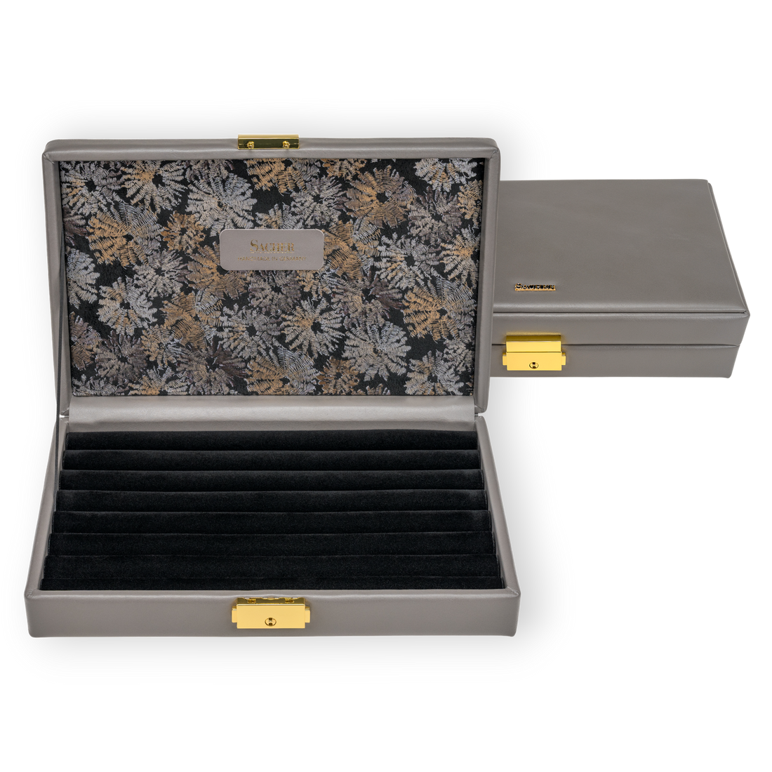 Estojo para anéis fleur venice / cinzento (pele)