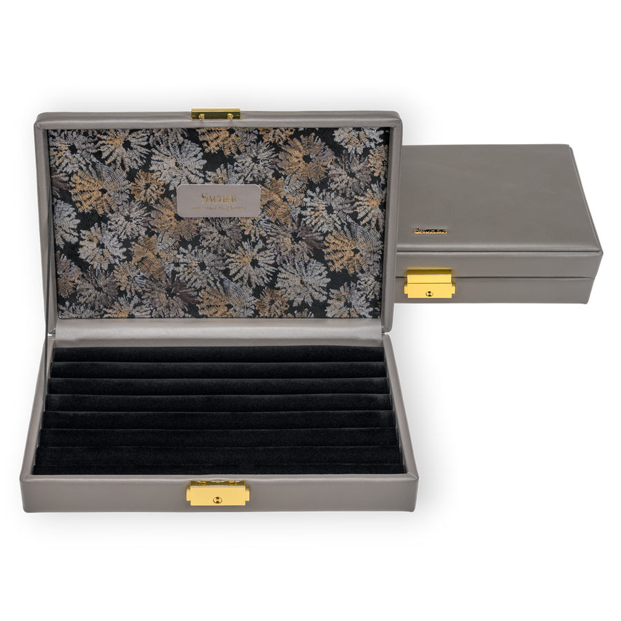 Estojo para anéis fleur venice / cinzento (pele)