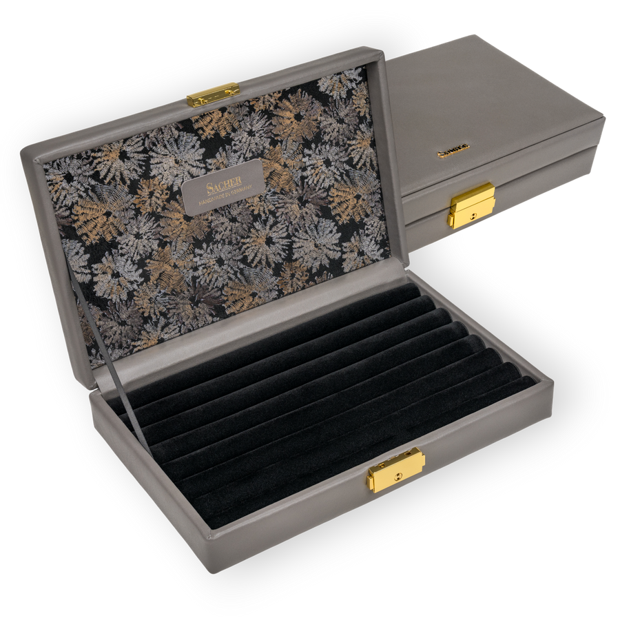 Estojo para anéis fleur venice / cinzento (pele)