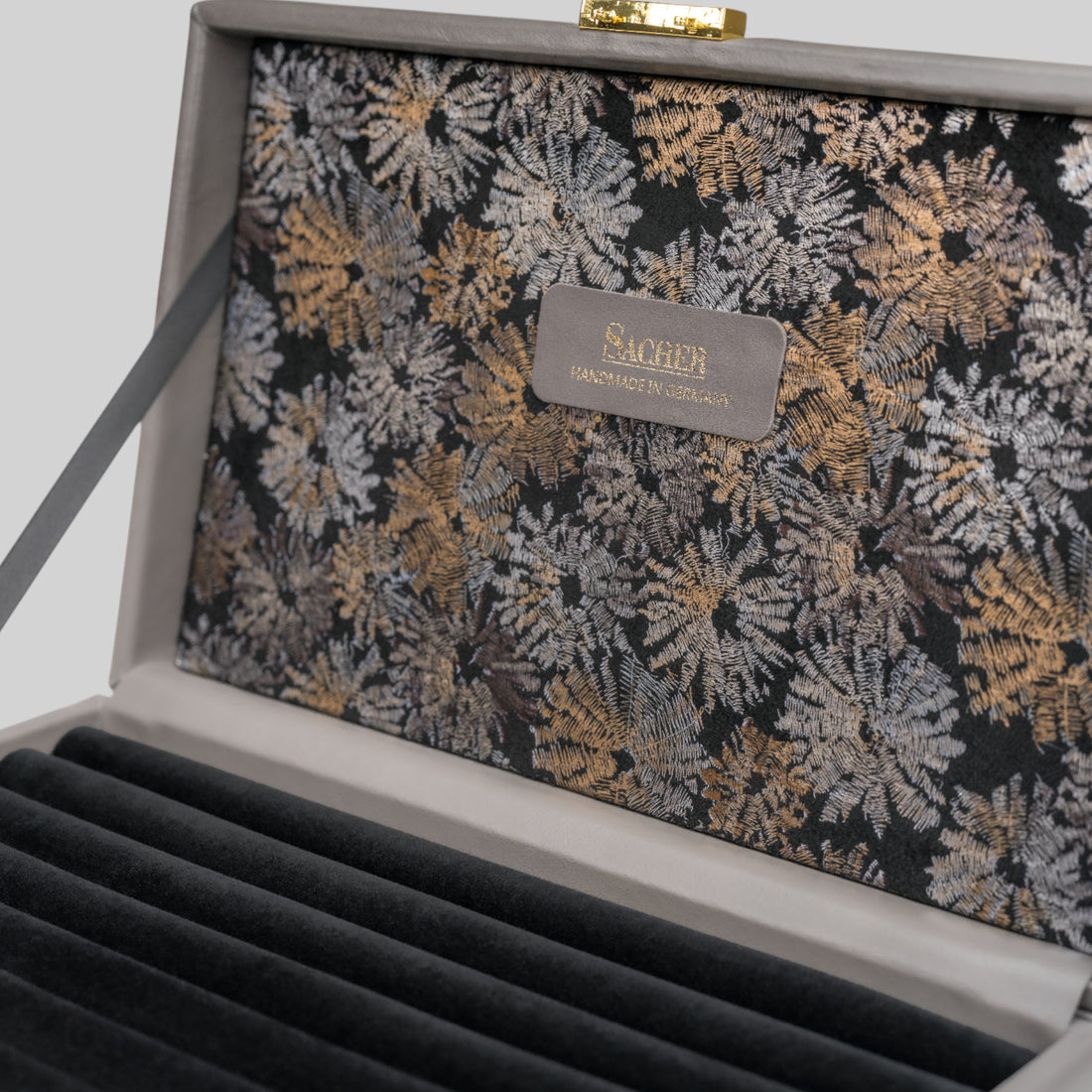 Estojo para anéis fleur venice / cinzento (pele)