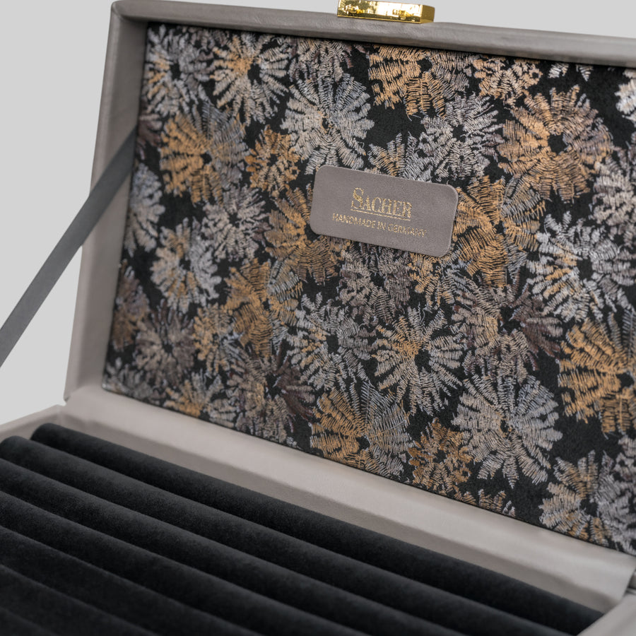 Estojo para anéis fleur venice / cinzento (pele)