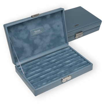 Caixa para anéis em tons pastel / azul claro (pele)