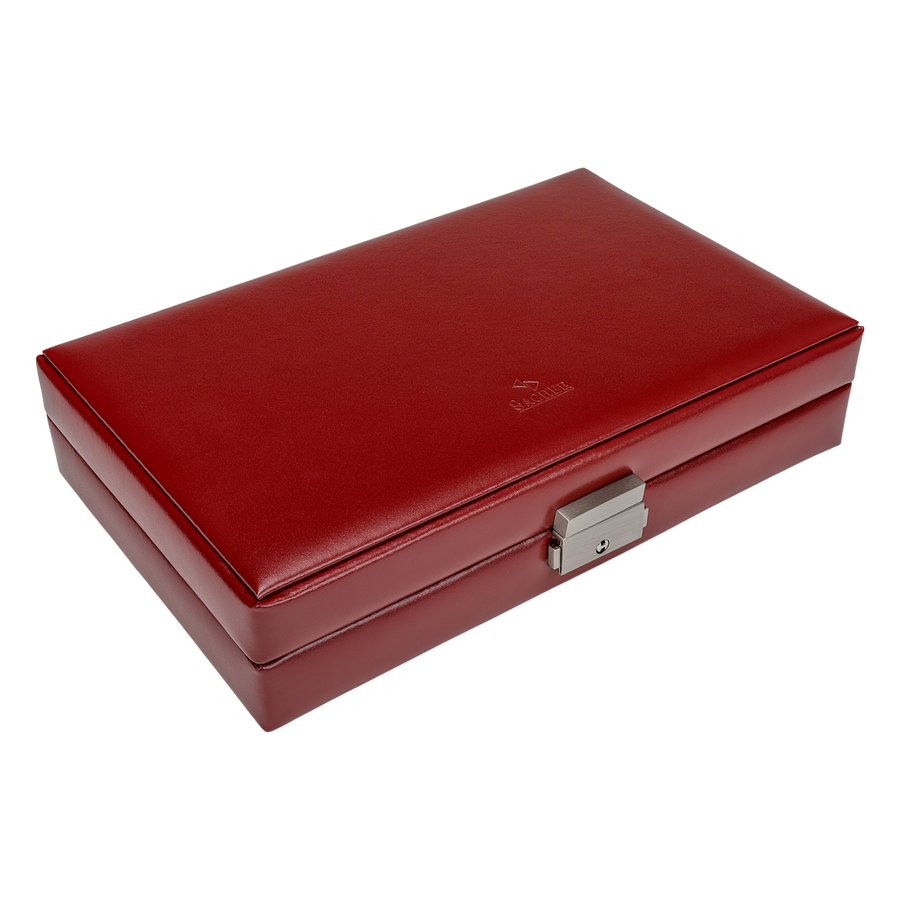 Ring and collector's case amadora / red (leather)