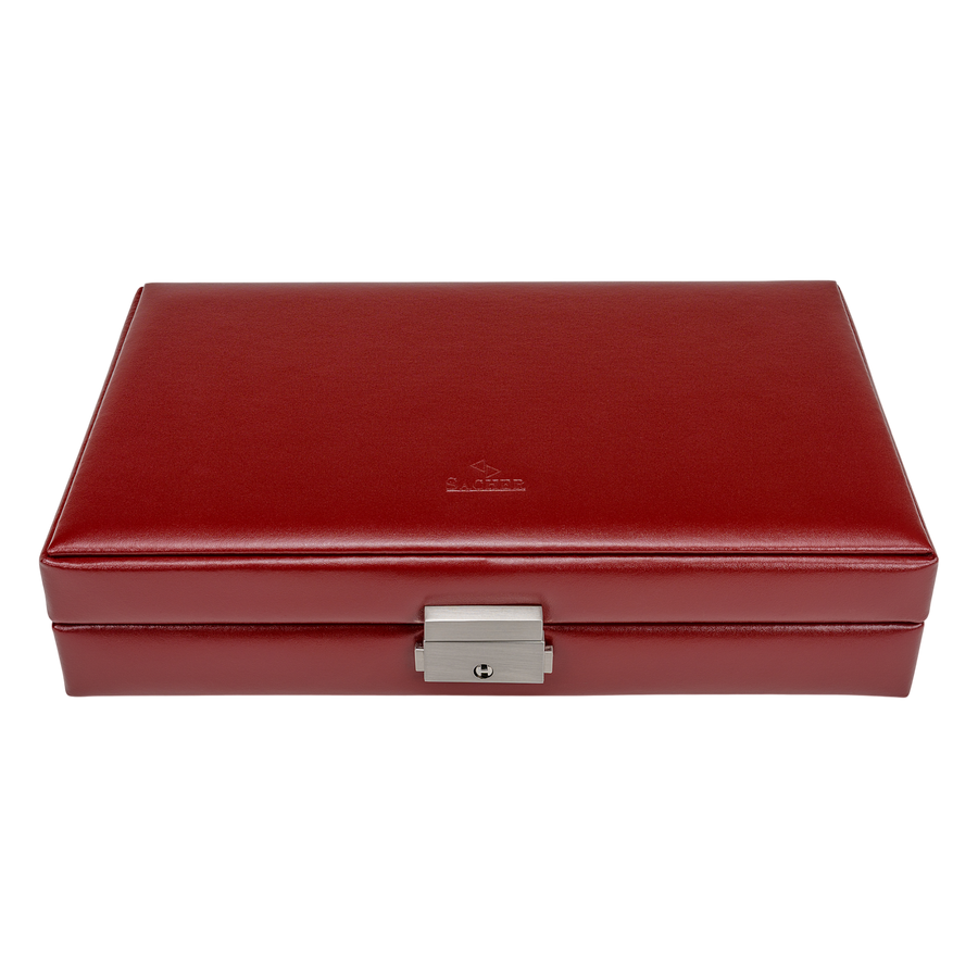 Ring and collector's case amadora / red (leather)