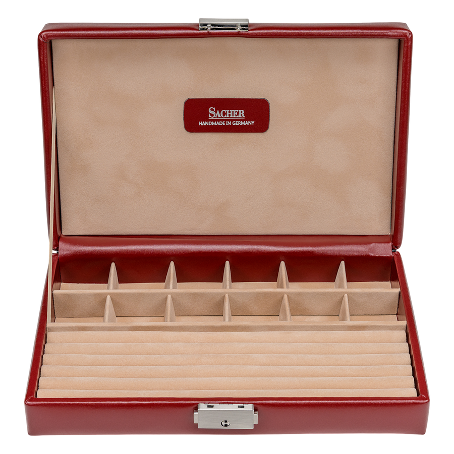 Ring and collector's case amadora / red (leather)