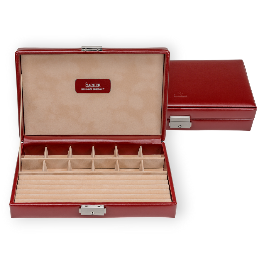 Ring and collector's case amadora / red (leather)