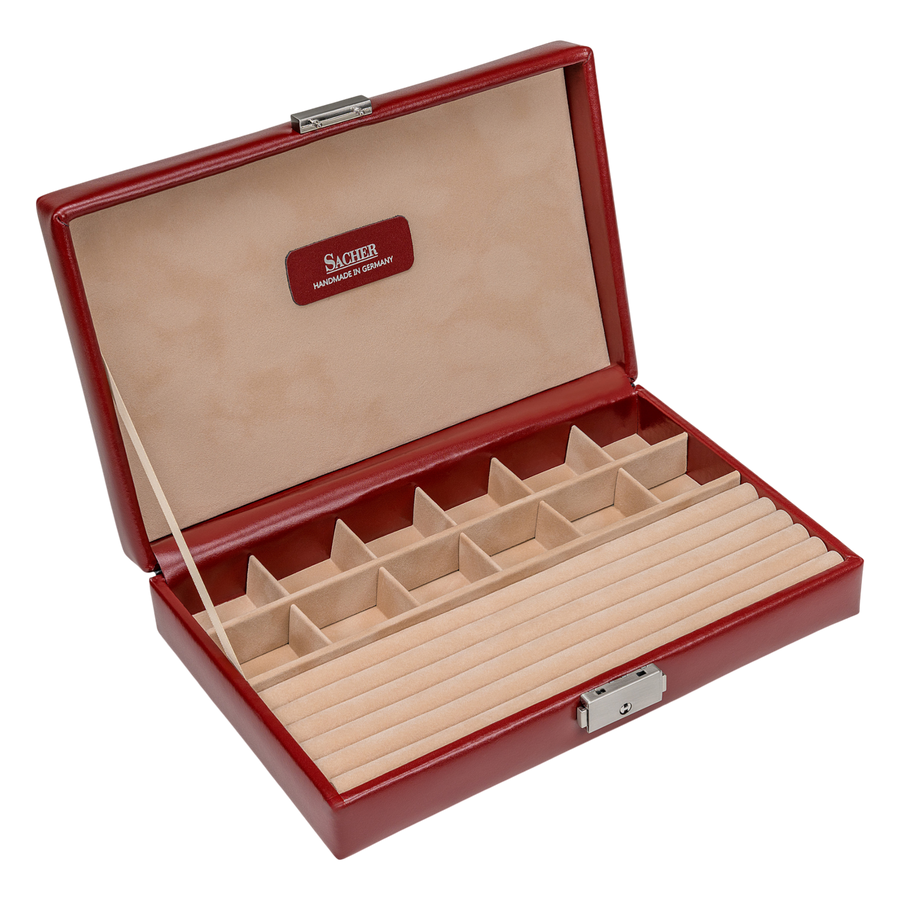 Ring and collector's case amadora / red (leather)