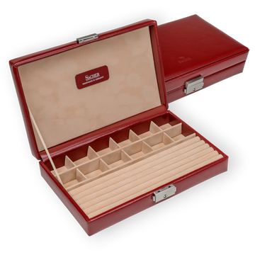 Ring and collector's case amadora / red (leather)