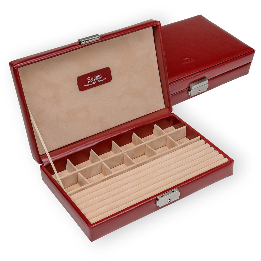 Ring and collector's case amadora / red (leather)