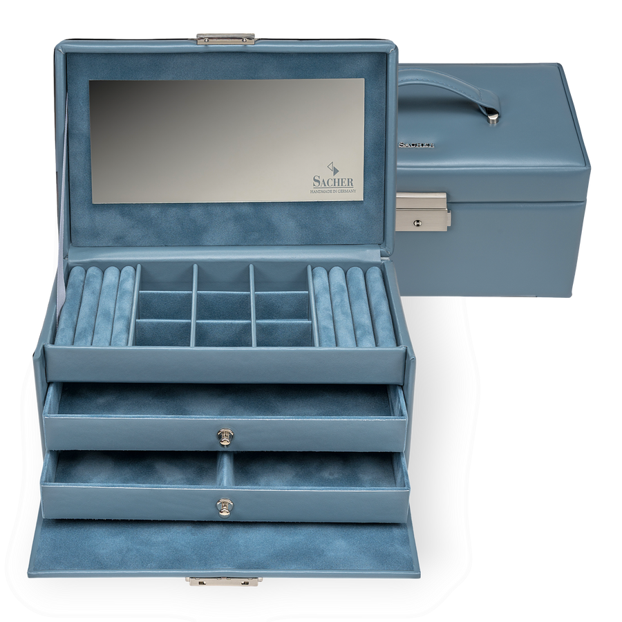 Jewelry box Elly pastelo / light blue (leather)