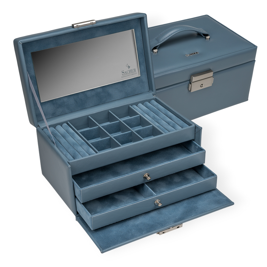 Jewelry box Elly pastelo / light blue (leather)