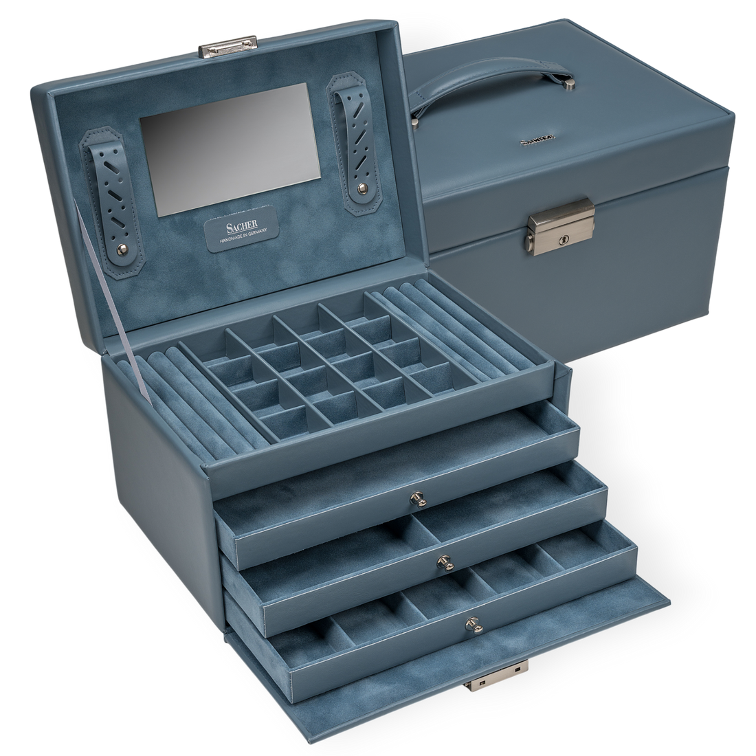 Jewelry box Lena pastelo / light blue (leather)