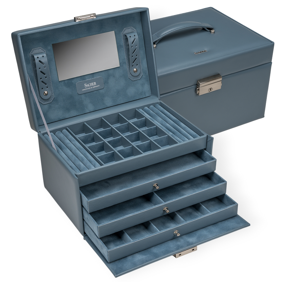 Jewelry box Lena pastelo / light blue (leather)