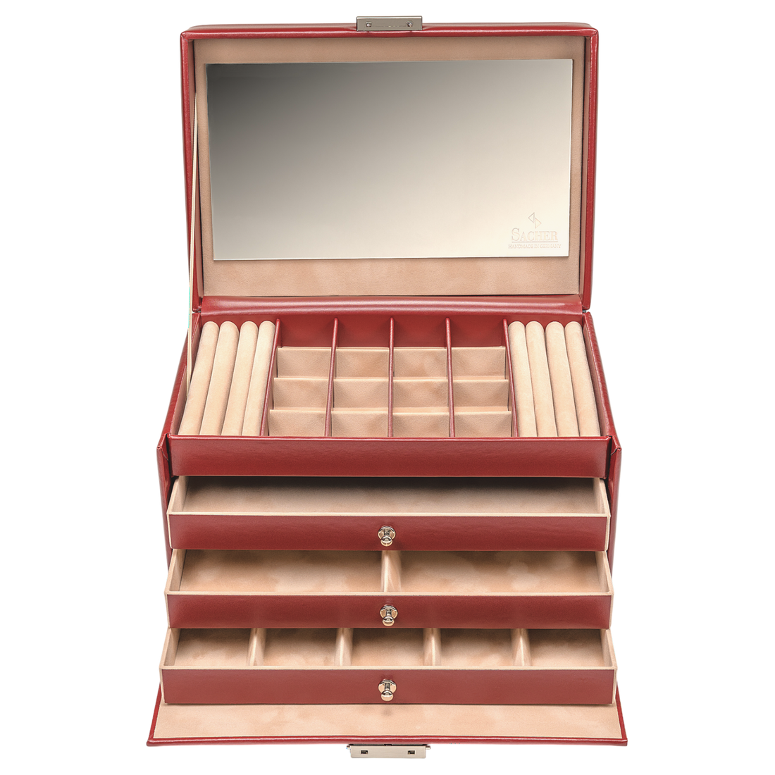 Caixa para jóias Lena amadora / vermelho (pele)