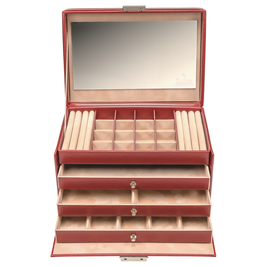 Caixa para jóias Lena amadora / vermelho (pele)