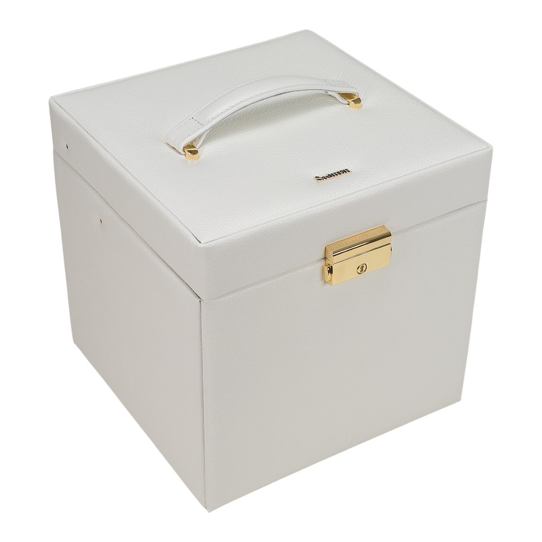 Schmuckkasten Lisa granello / weiß (Vollrindleder)