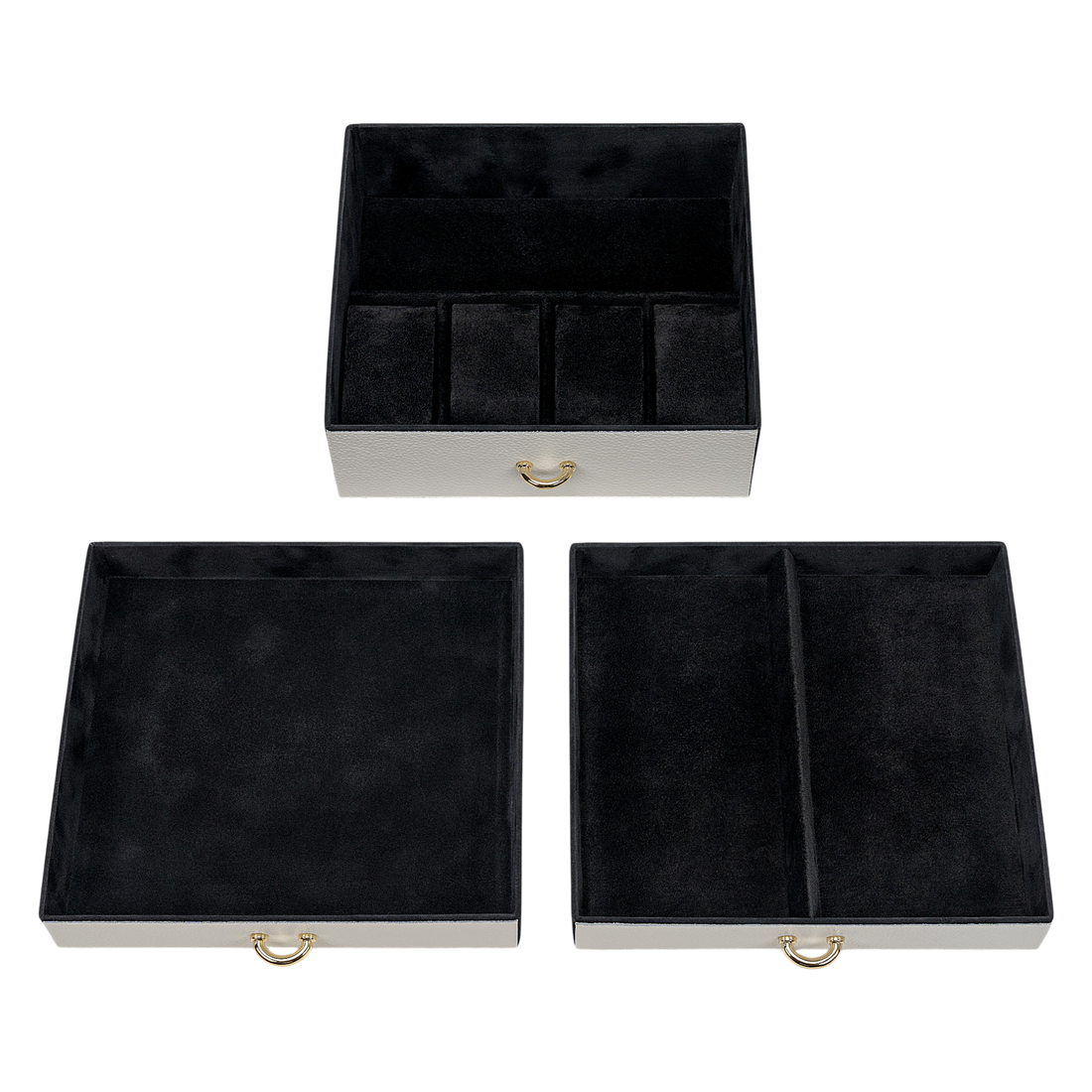 Schmuckkasten Lisa granello / weiß (Vollrindleder)