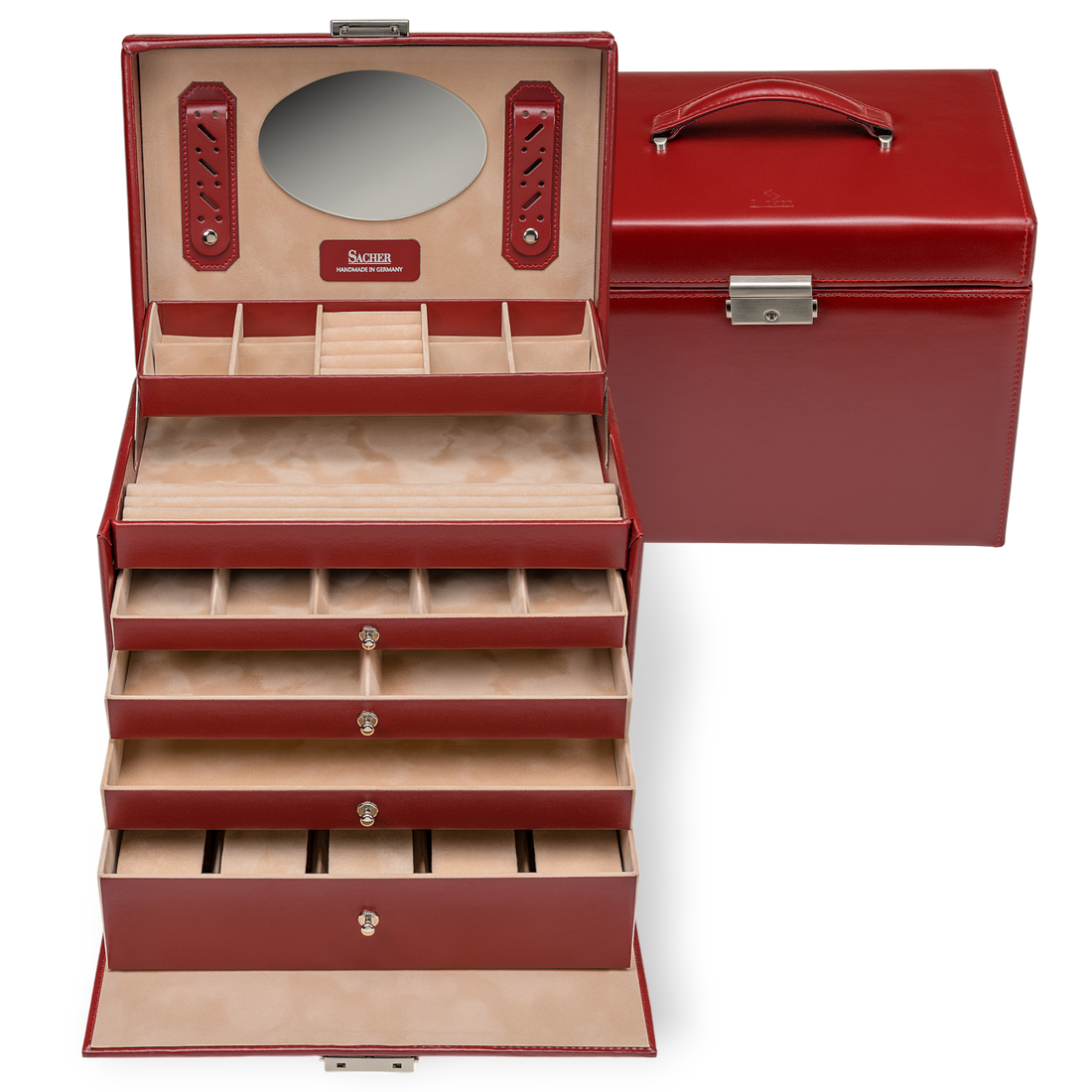 Nancy jewelry box amadora / red (leather)