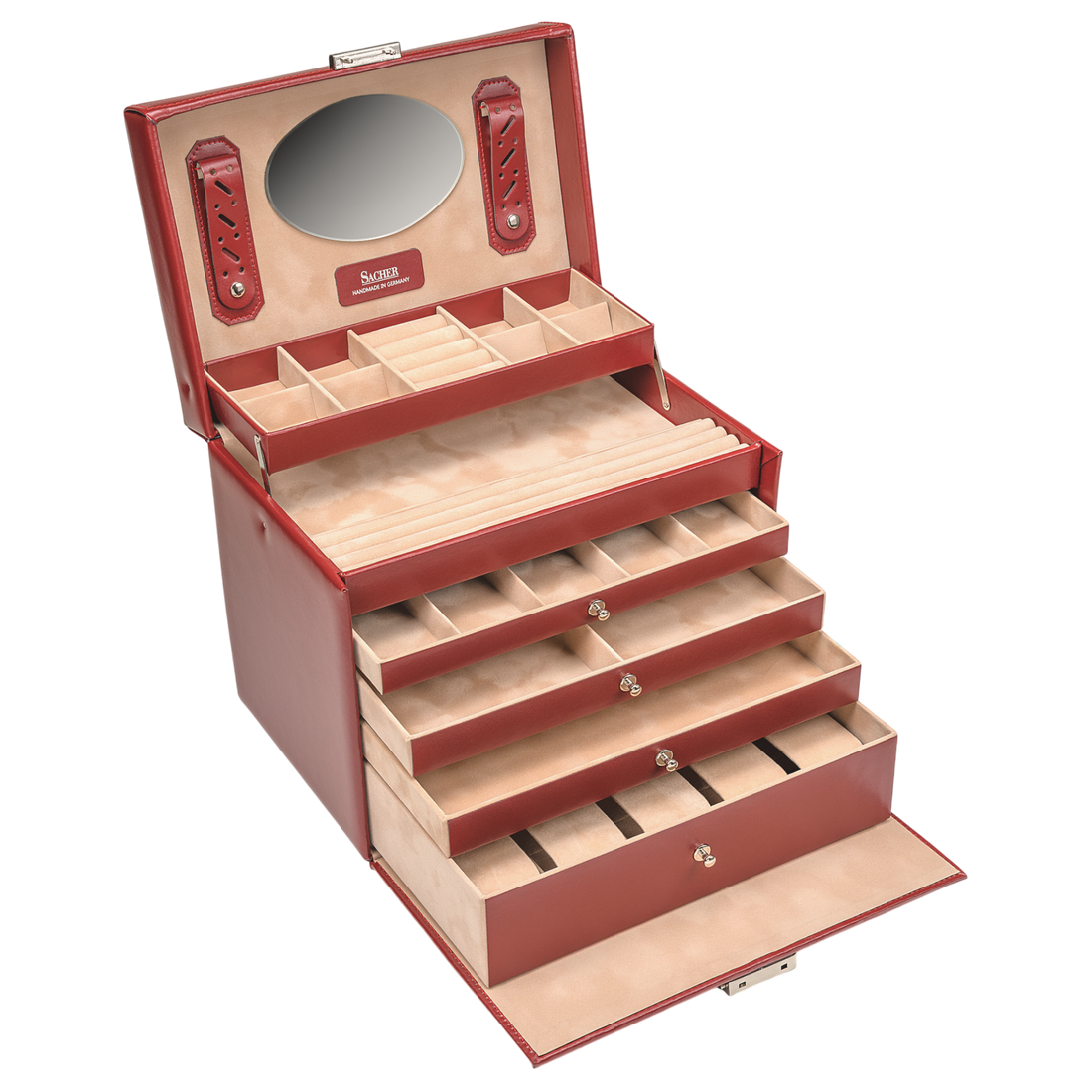 Nancy jewelry box amadora / red (leather)