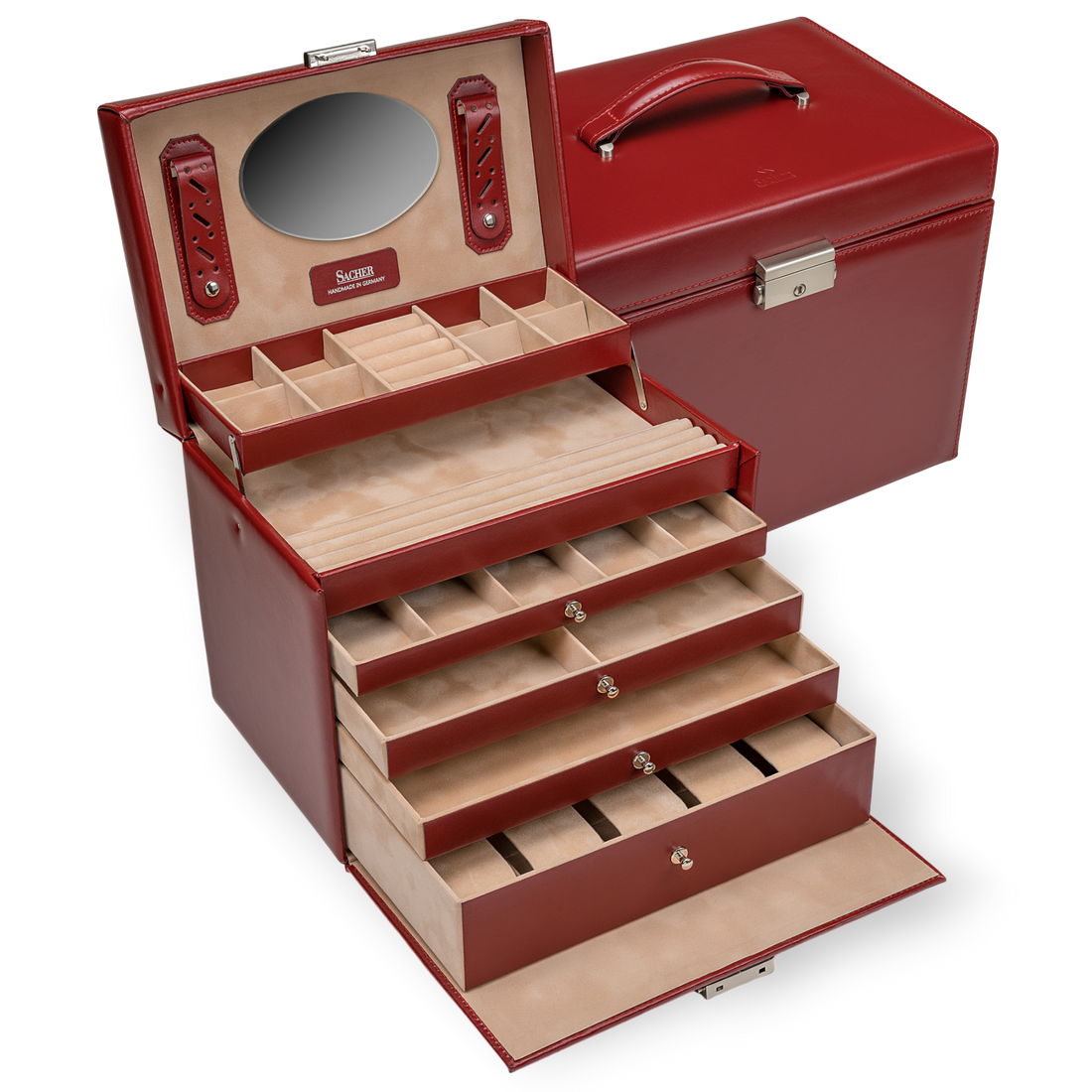 Nancy jewelry box amadora / red (leather)