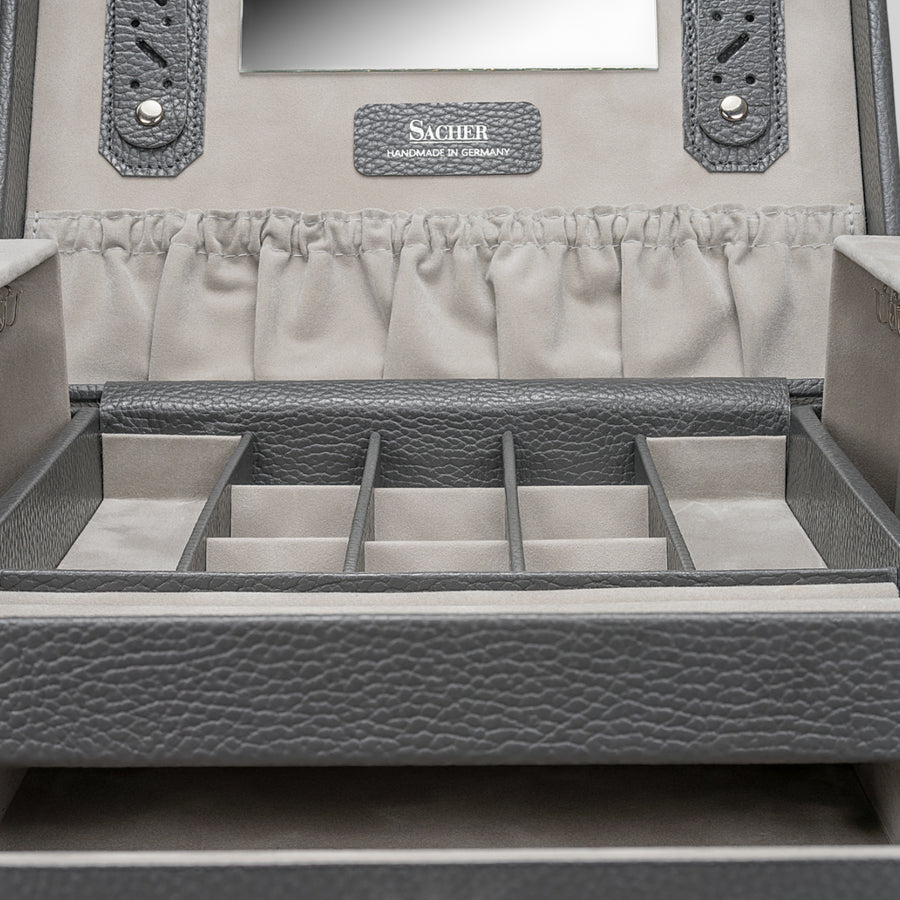 Jewelry box Marta granello / grey (full cowhide)