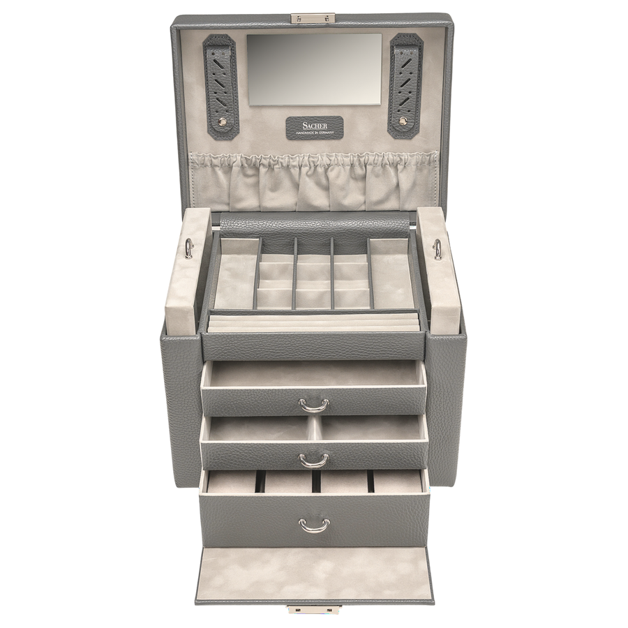 Jewelry box Marta granello / grey (full cowhide)