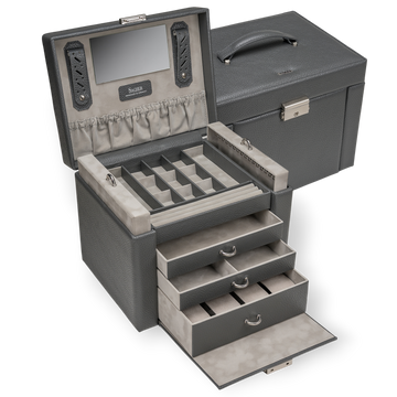 Jewelry box Marta granello / grey (full cowhide)