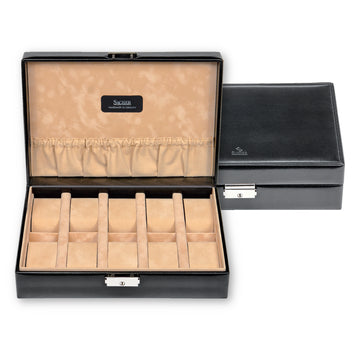 case for 10 watches new classic / black (leather)