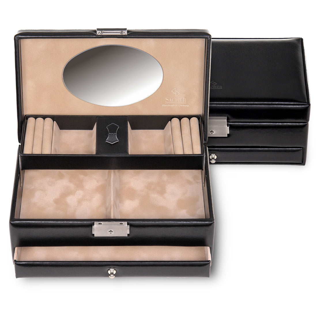 Caixa para jóias Hanna new classic / preto (pele)