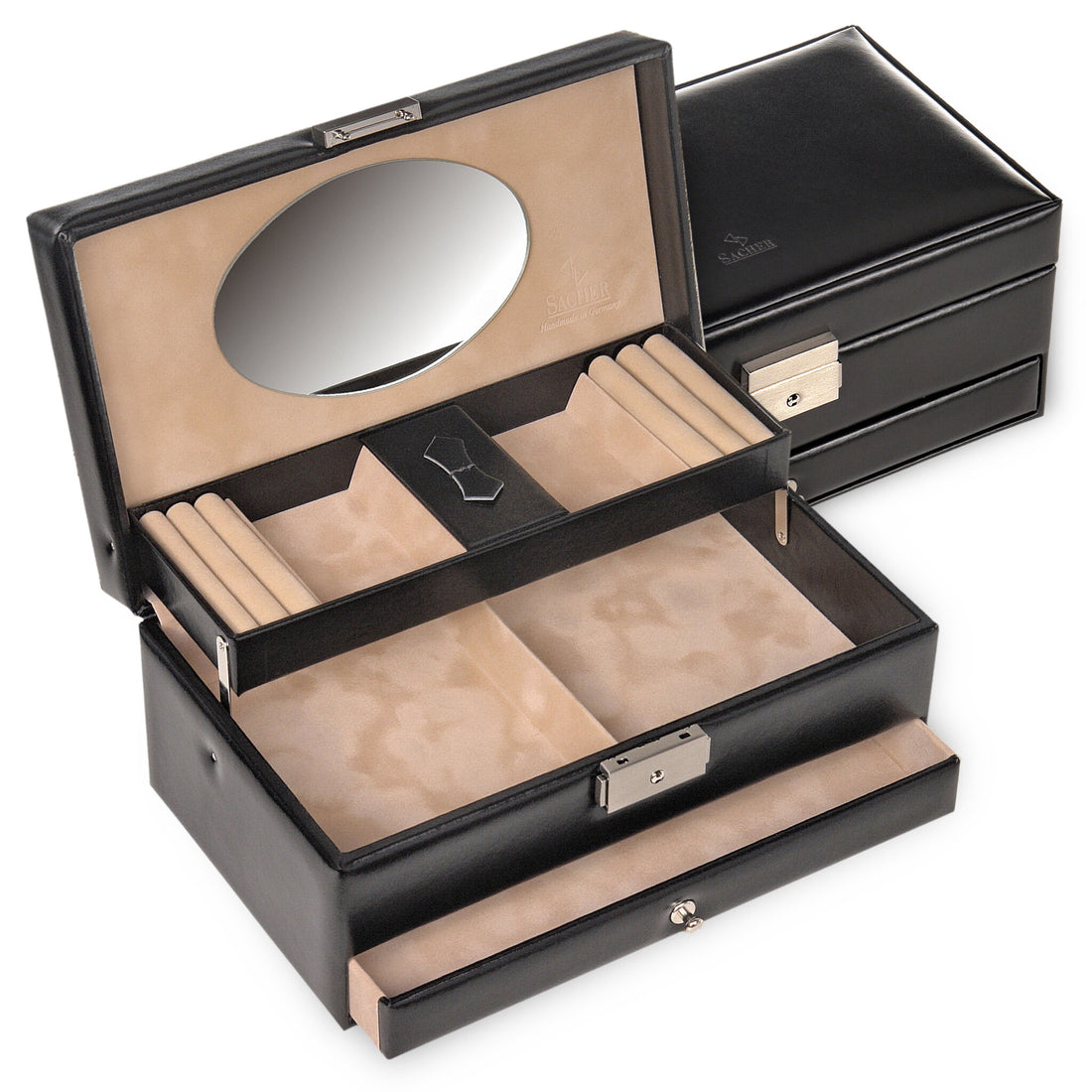 Caixa para jóias Hanna new classic / preto (pele)