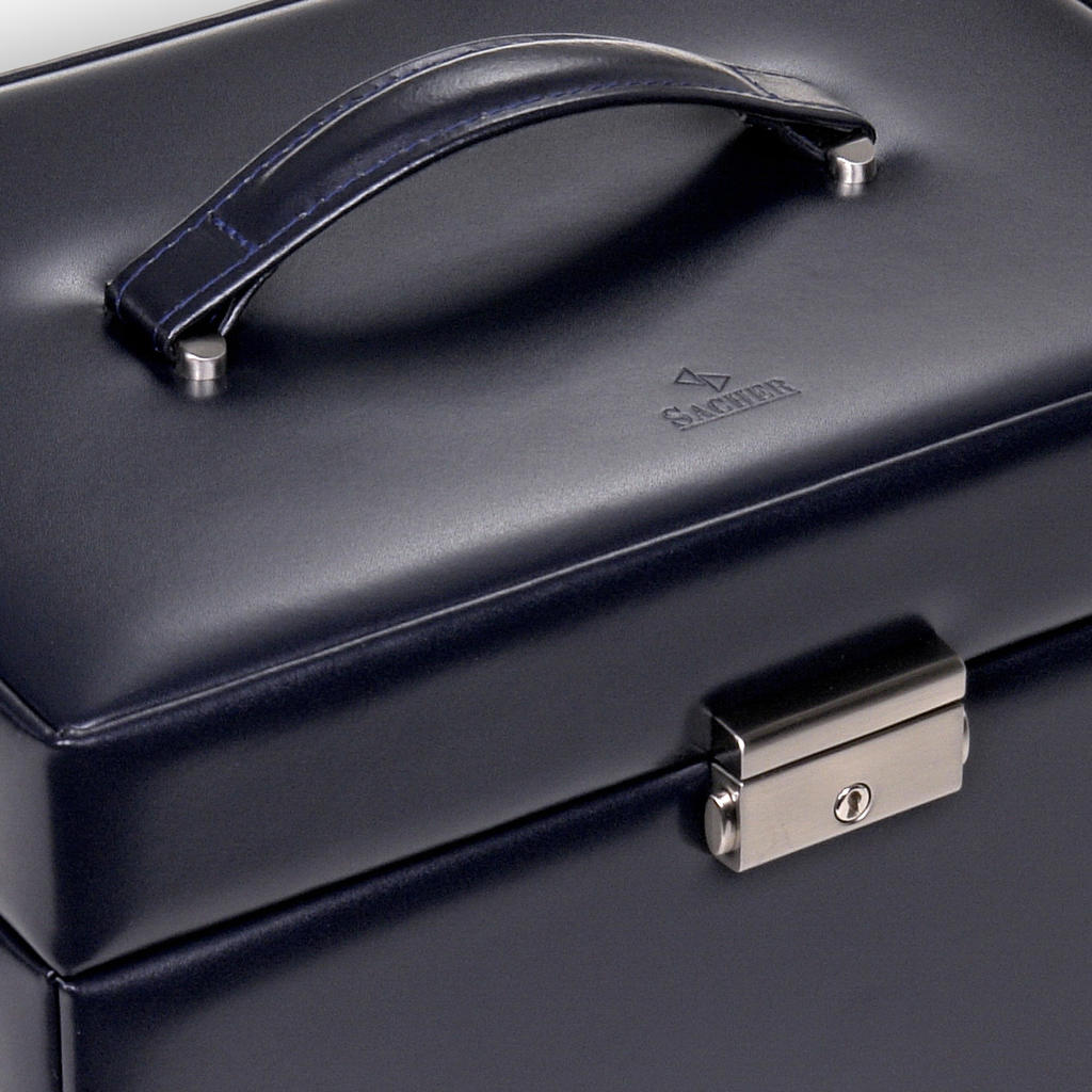 jewellery case Jasmin florage / navy (leather)