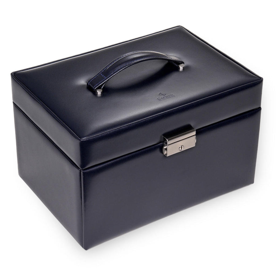 Jewelry box Jasmin florage / navy (leather)