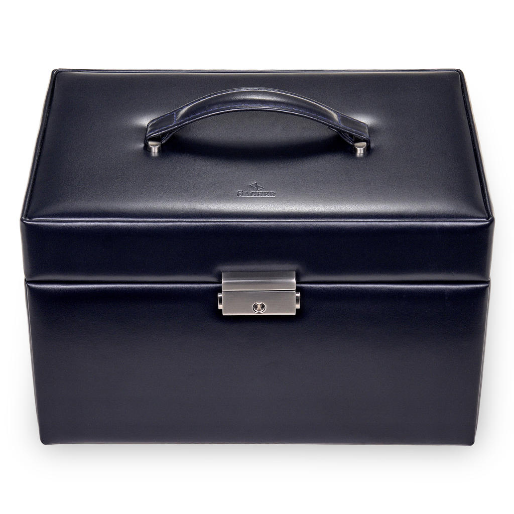 Jewelry box Jasmin florage / navy (leather)