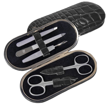 5 pcs. manicure set Manikürenset / black (leather)